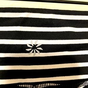 Womens black and white striped leggings size small. Good used condition